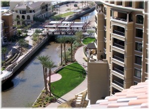 Balcony view from Scottsdale Waterfront Residences