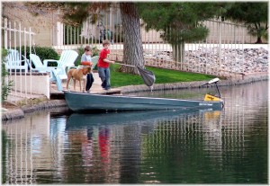 Pecos Ranch boating in waterfront community in Chandler